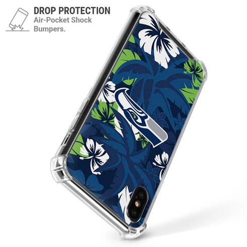 NFL Seattle Seahawks Tropical Print iPhone X/XS Clear Case