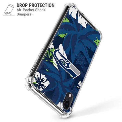 NFL Seattle Seahawks Tropical Print iPhone XR Clear Case