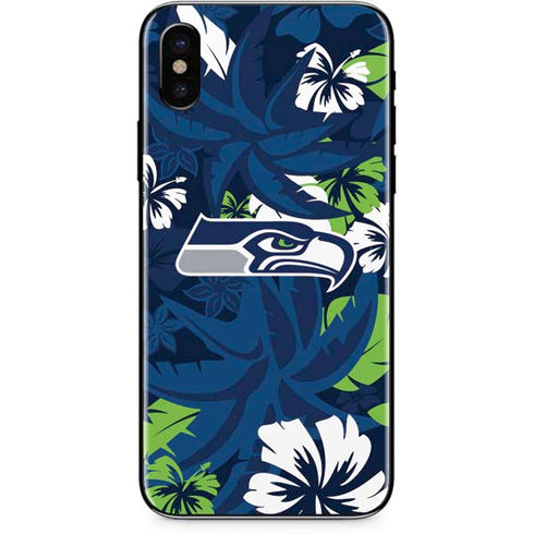 NFL Seattle Seahawks Tropical Print iPhone XS Max Skin
