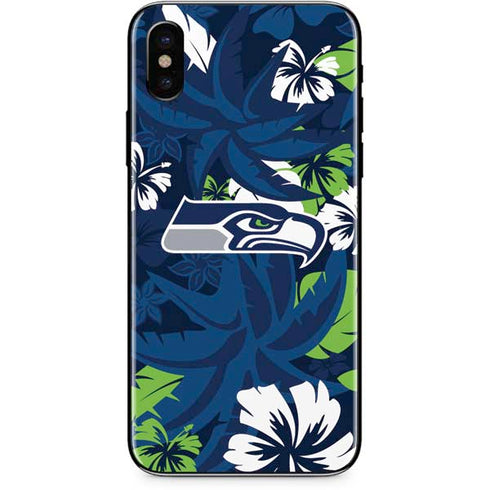 NFL Seattle Seahawks Tropical Print iPhone XS Skin