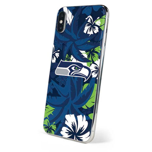 NFL Seattle Seahawks Tropical Print iPhone XS Skin