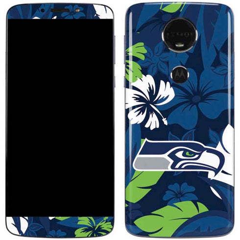 NFL Seattle Seahawks Tropical Print Moto E5 Plus Skin