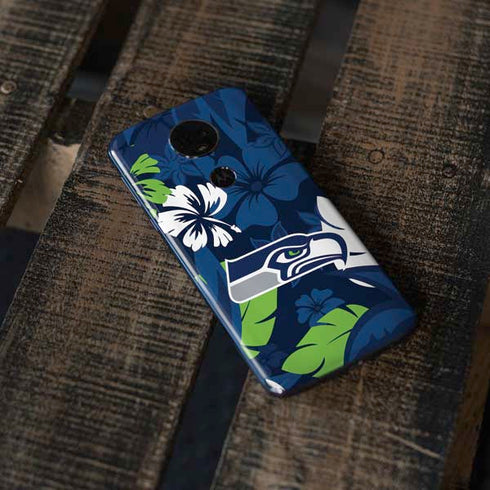 NFL Seattle Seahawks Tropical Print Moto E5 Plus Skin