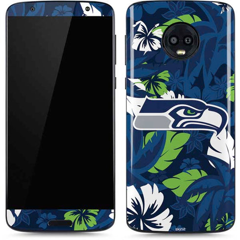 NFL Seattle Seahawks Tropical Print Moto G6 Skin