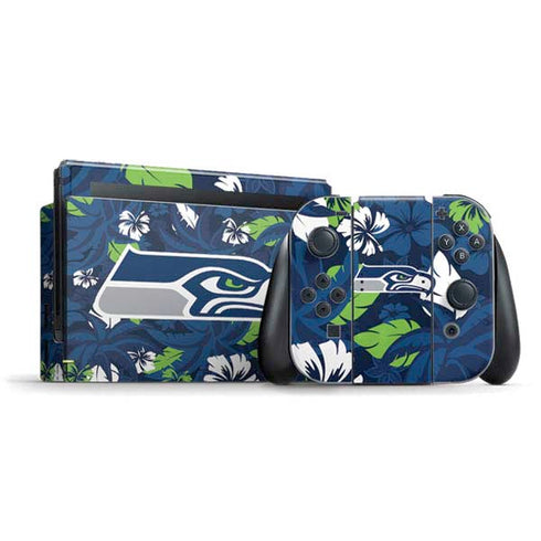 NFL Seattle Seahawks Tropical Print Nintendo Switch Bundle Skin