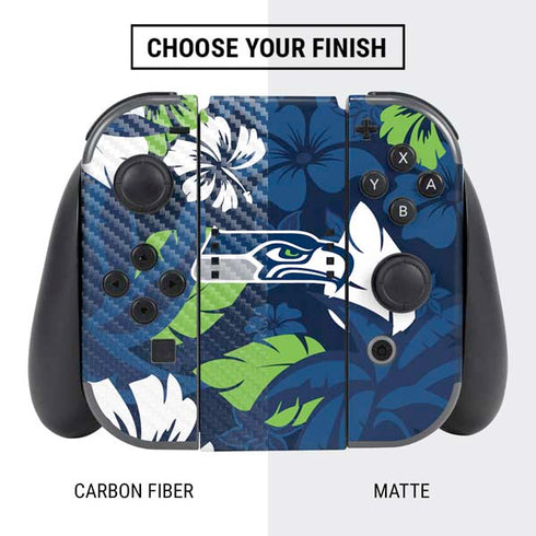 NFL Seattle Seahawks Tropical Print Nintendo Switch Bundle Skin