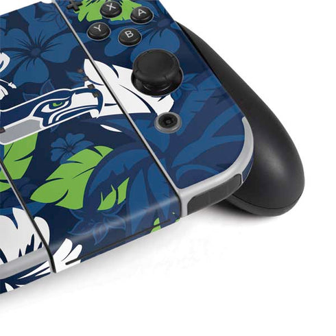 NFL Seattle Seahawks Tropical Print Nintendo Switch OLED (2021) Skin