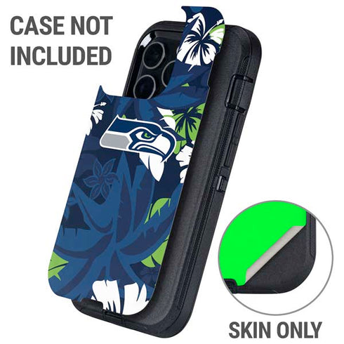NFL Seattle Seahawks Tropical Print Otterbox Defender iPhone Skin