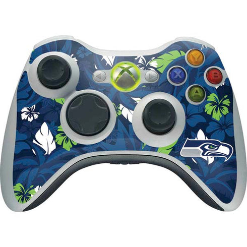 NFL Seattle Seahawks Tropical Print Xbox 360 Wireless Controller Skin