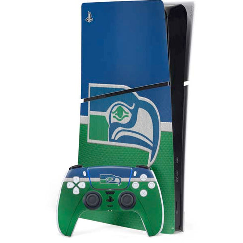 NFL Seattle Seahawks Vintage PS5 Slim Digital Edition Bundle Skin