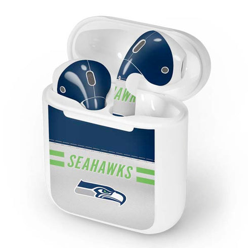 NFL Seattle Seahawks White Striped Apple AirPods Skin