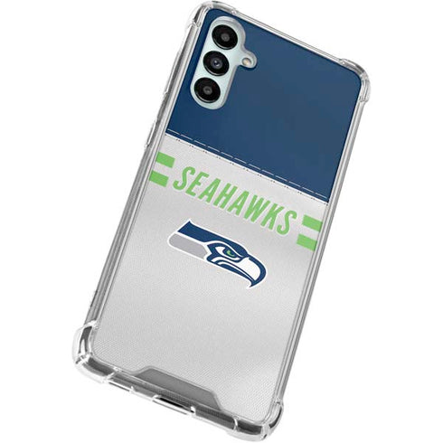NFL Seattle Seahawks White Striped Galaxy A15 5G Clear Case