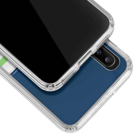NFL Seattle Seahawks White Striped Galaxy A30 Clear Case