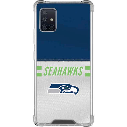 NFL Seattle Seahawks White Striped Galaxy A51 5G Clear Case