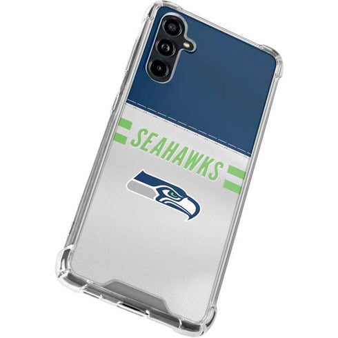 NFL Seattle Seahawks White Striped Galaxy A54 5G Clear Case