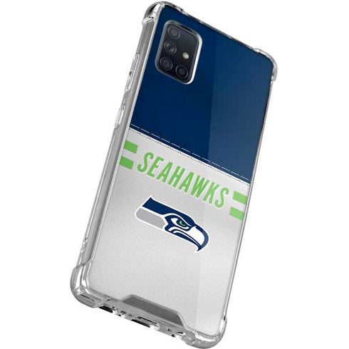 NFL Seattle Seahawks White Striped Galaxy A71 5G Clear Case