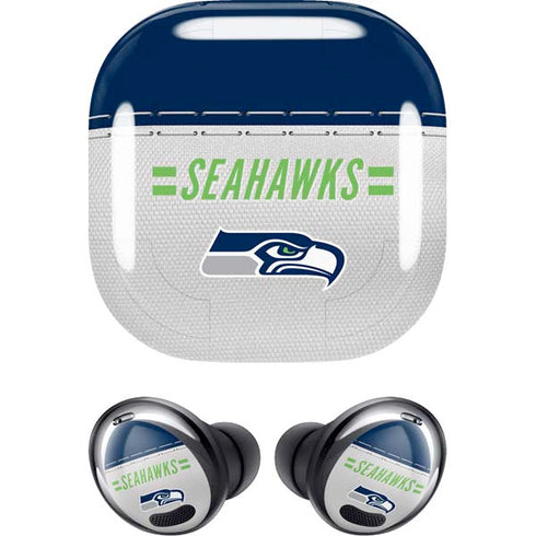 NFL Seattle Seahawks White Striped Galaxy Buds Pro Skin