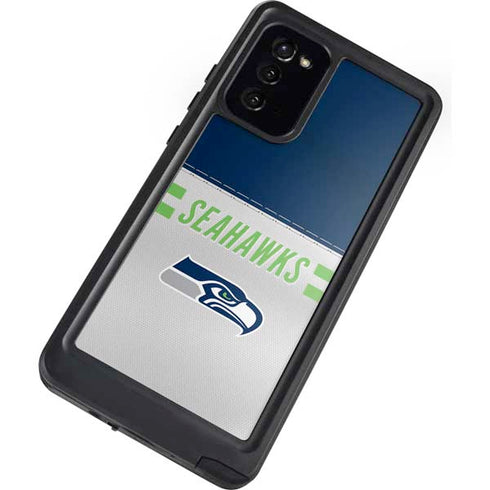 NFL Seattle Seahawks White Striped Galaxy Note20 5G Waterproof Case