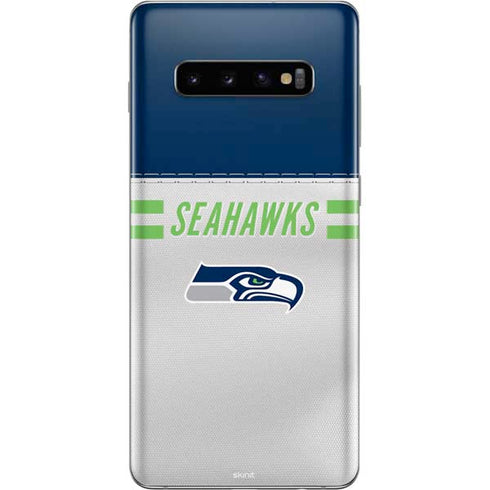 NFL Seattle Seahawks White Striped Galaxy S10 Plus Skin