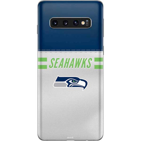 NFL Seattle Seahawks White Striped Galaxy S10 Skin