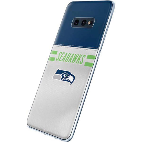 NFL Seattle Seahawks White Striped Galaxy S10e Skin