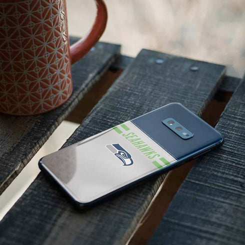 NFL Seattle Seahawks White Striped Galaxy S10e Skin