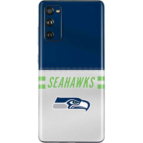 NFL Seattle Seahawks White Striped Galaxy S20 Fan Edition Skin