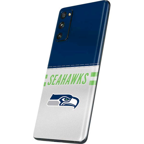 NFL Seattle Seahawks White Striped Galaxy S20 Fan Edition Skin