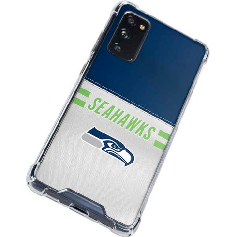 NFL Seattle Seahawks White Striped Galaxy S20 FE Clear Case