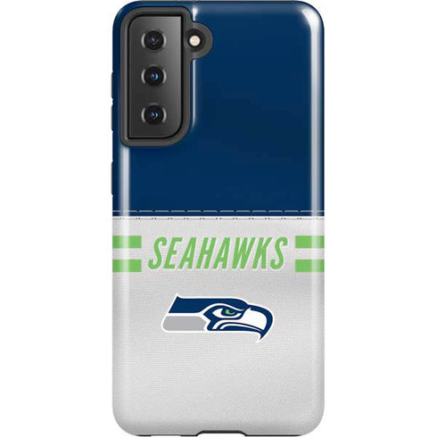NFL Seattle Seahawks White Striped Galaxy S21 5G Pro Case