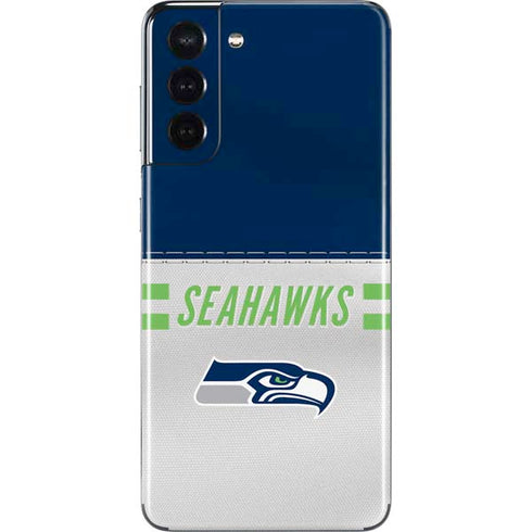 NFL Seattle Seahawks White Striped Galaxy S21 5G Skin