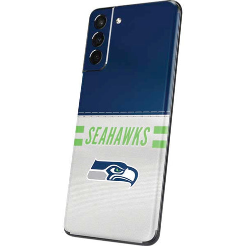 NFL Seattle Seahawks White Striped Galaxy S21 Plus 5G Skin