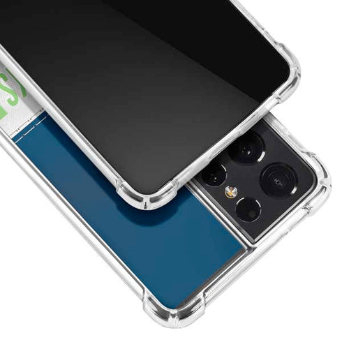 NFL Seattle Seahawks White Striped Galaxy S21 Ultra 5G Clear Case