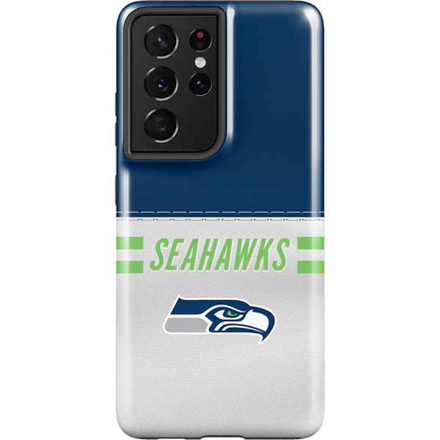 NFL Seattle Seahawks White Striped Galaxy S21 Ultra 5G Pro Case