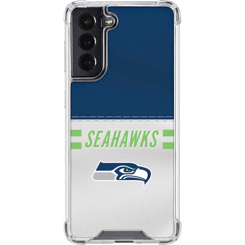 NFL Seattle Seahawks White Striped Galaxy S22 Clear Case