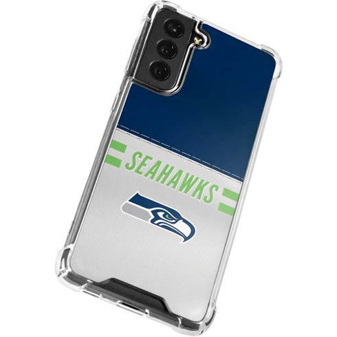 NFL Seattle Seahawks White Striped Galaxy S22 Plus Clear Case