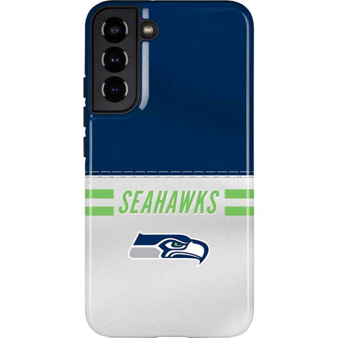 NFL Seattle Seahawks White Striped Galaxy S22 Plus Pro Case