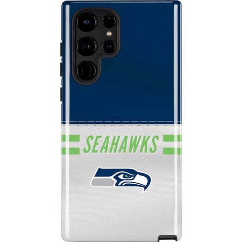 NFL Seattle Seahawks White Striped Galaxy S22 Ultra Pro Case