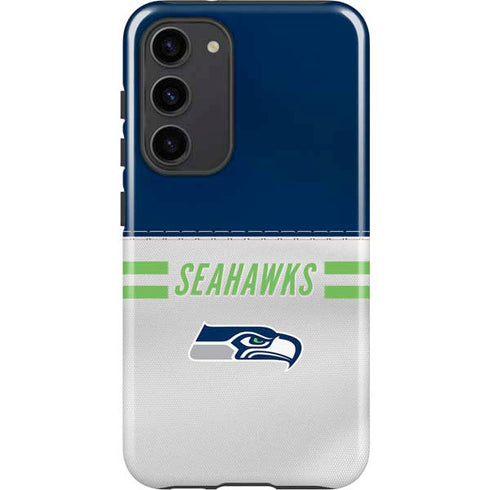 NFL Seattle Seahawks White Striped Galaxy S23 Plus Pro Case