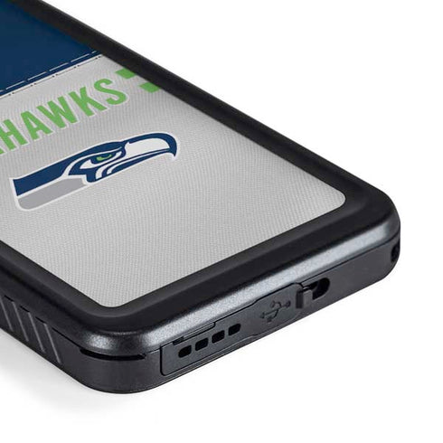 NFL Seattle Seahawks White Striped Galaxy S23 Plus Waterproof Case