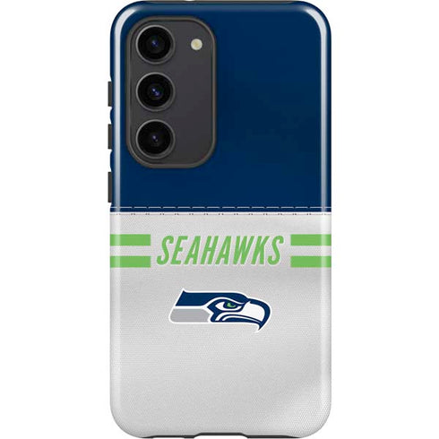 NFL Seattle Seahawks White Striped Galaxy S23 Pro Case