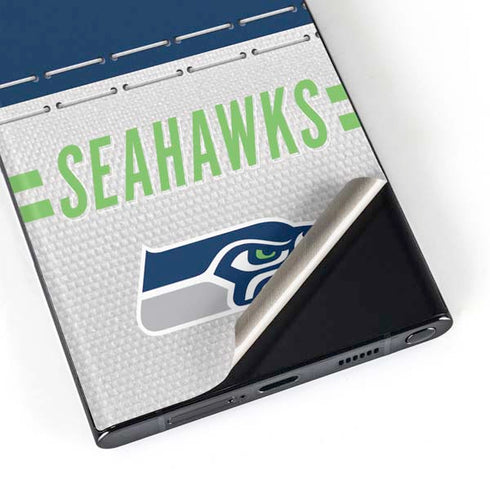 NFL Seattle Seahawks White Striped Galaxy S23 Ultra Skin
