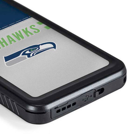 NFL Seattle Seahawks White Striped Galaxy S23 Waterproof Case