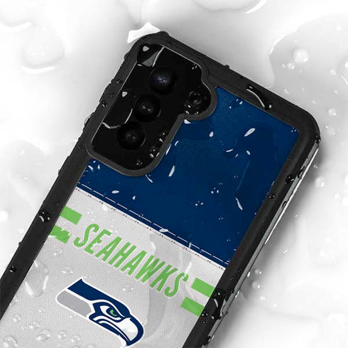 NFL Seattle Seahawks White Striped Galaxy S23 Waterproof Case