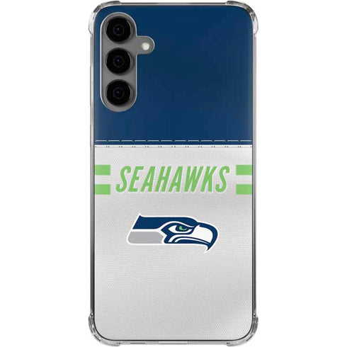 NFL Seattle Seahawks White Striped Galaxy S24 Plus Clear Case