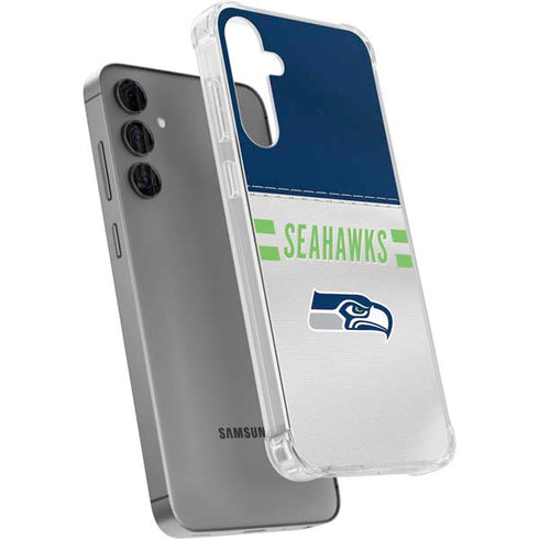NFL Seattle Seahawks White Striped Galaxy S24 Plus Clear Case