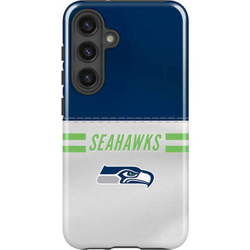 NFL Seattle Seahawks White Striped Galaxy S24 Plus Impact Case