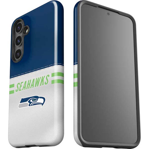 NFL Seattle Seahawks White Striped Galaxy S24 Plus Impact Case