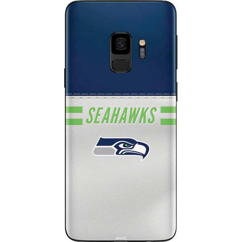 NFL Seattle Seahawks White Striped Galaxy S9 Skin
