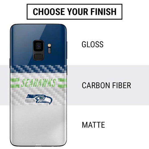 NFL Seattle Seahawks White Striped Galaxy S9 Skin